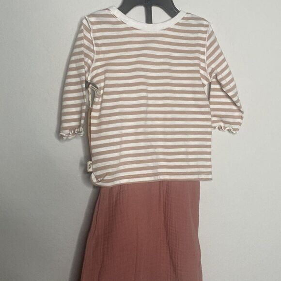 Easy-peasy Baby Girl Rose Jumpsuit Ruffle top Set 2 piece 0-3m boho FALL CASUAL - Picture 7 of 7